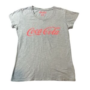 Coca Cola Blue/Gray and Red Short Sleeve V Neck Tee 
Medium